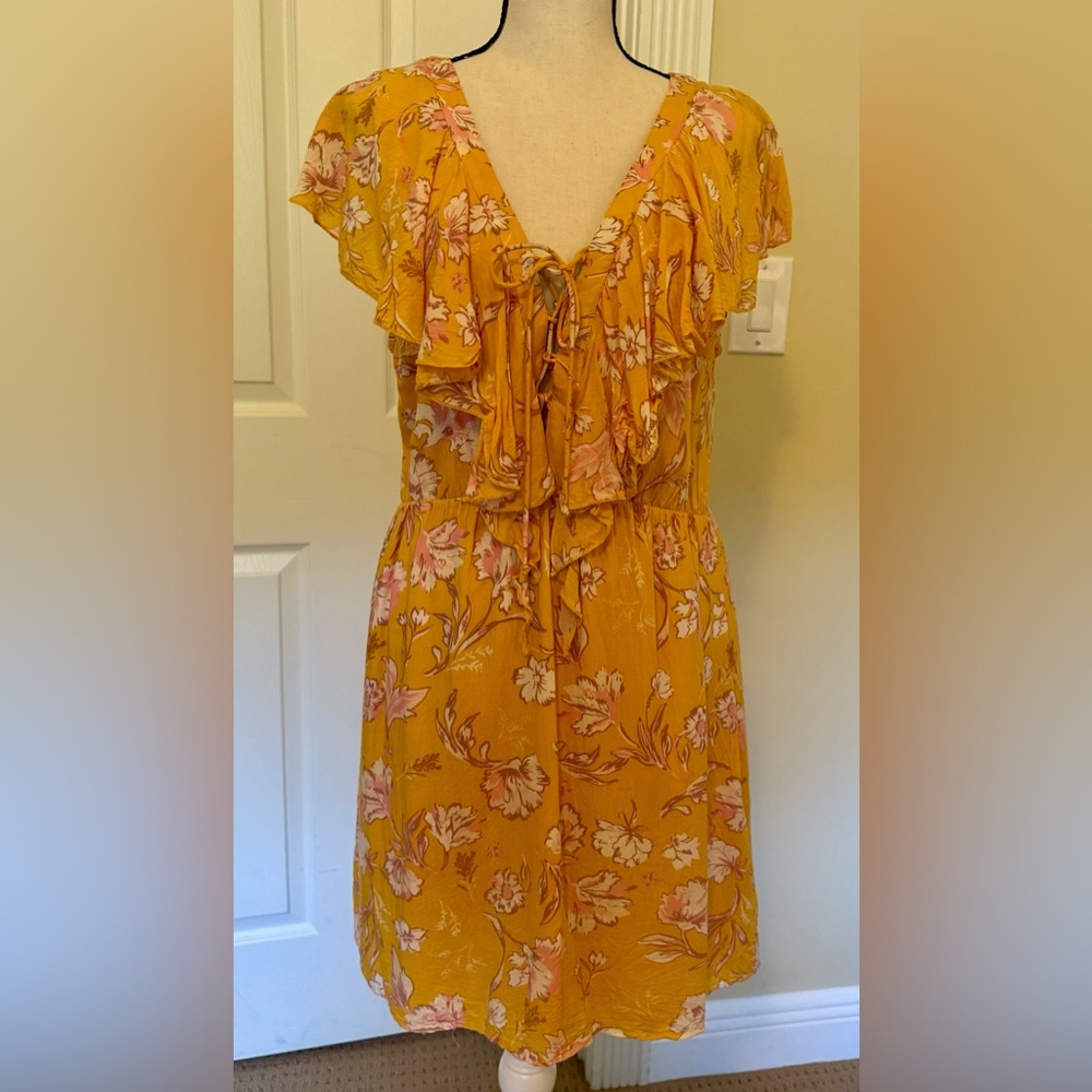 Muse Yellow Floral Mini Dress